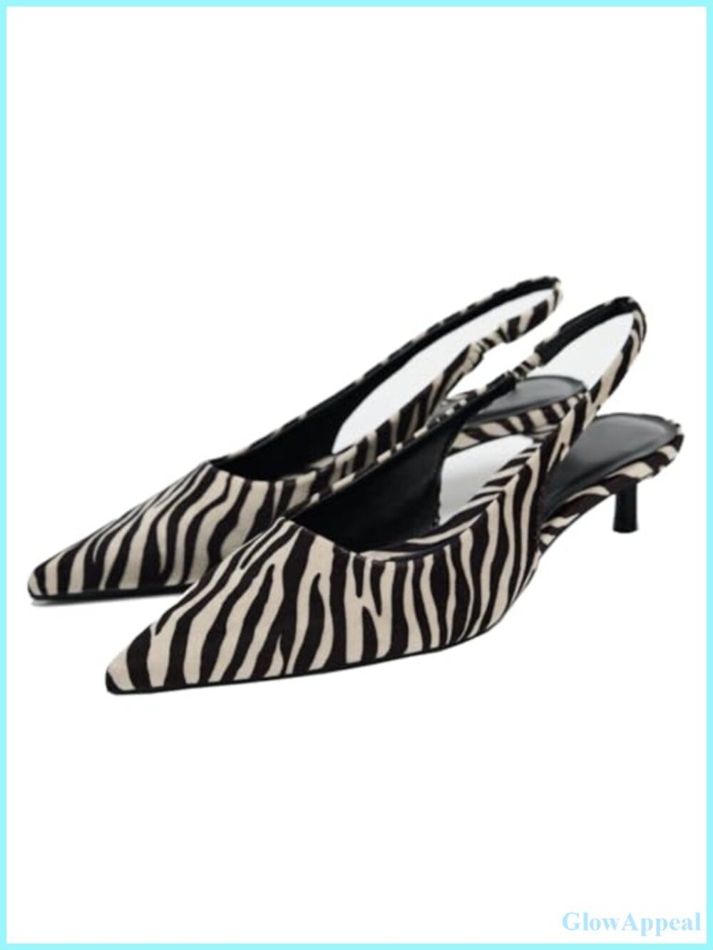 Women's Leopard Print Slingback Pumps Pointed Toe Kitten Heels Suede